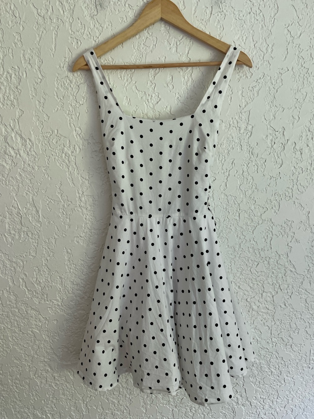 Charlotte Russe RARE Vintage Y2K Polka Dot Cotton Corset Tie Dress - Picture 1 of 6